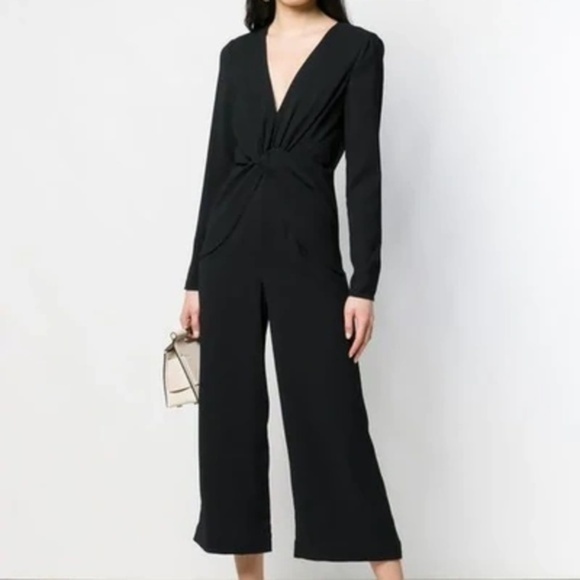 Self-Portrait Pants - Self-Portrait.  Cropped‎ Cutout Crepe Jumpsuit.